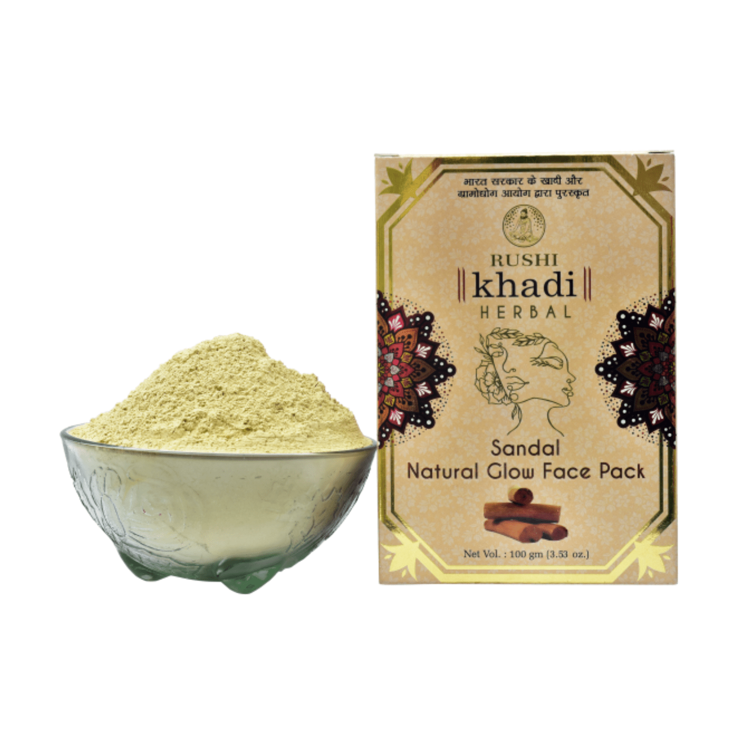 Buy RUSHIKHADI Sandal Natural Glow Face Pack For Acne Dark Spots Pack Of 2 Pices online at best